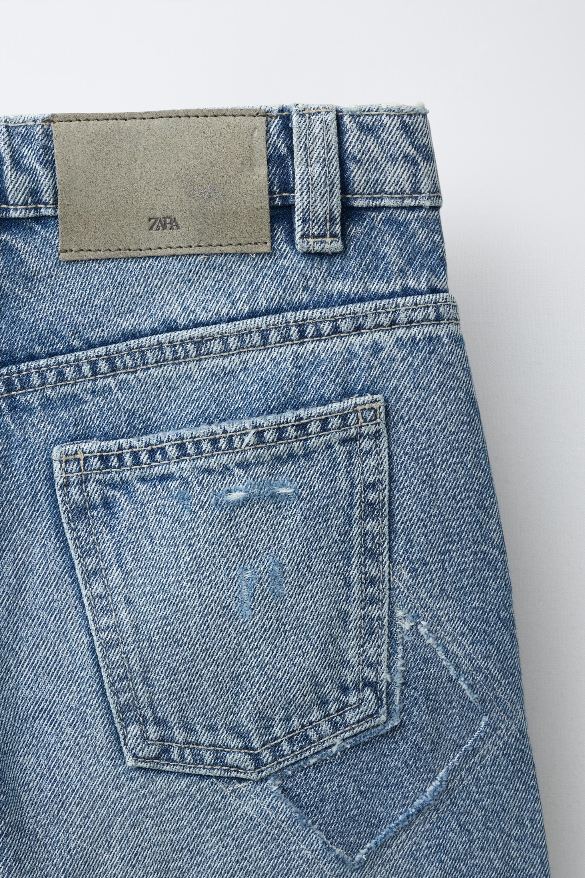 WIDE LEG PATCH JEANS