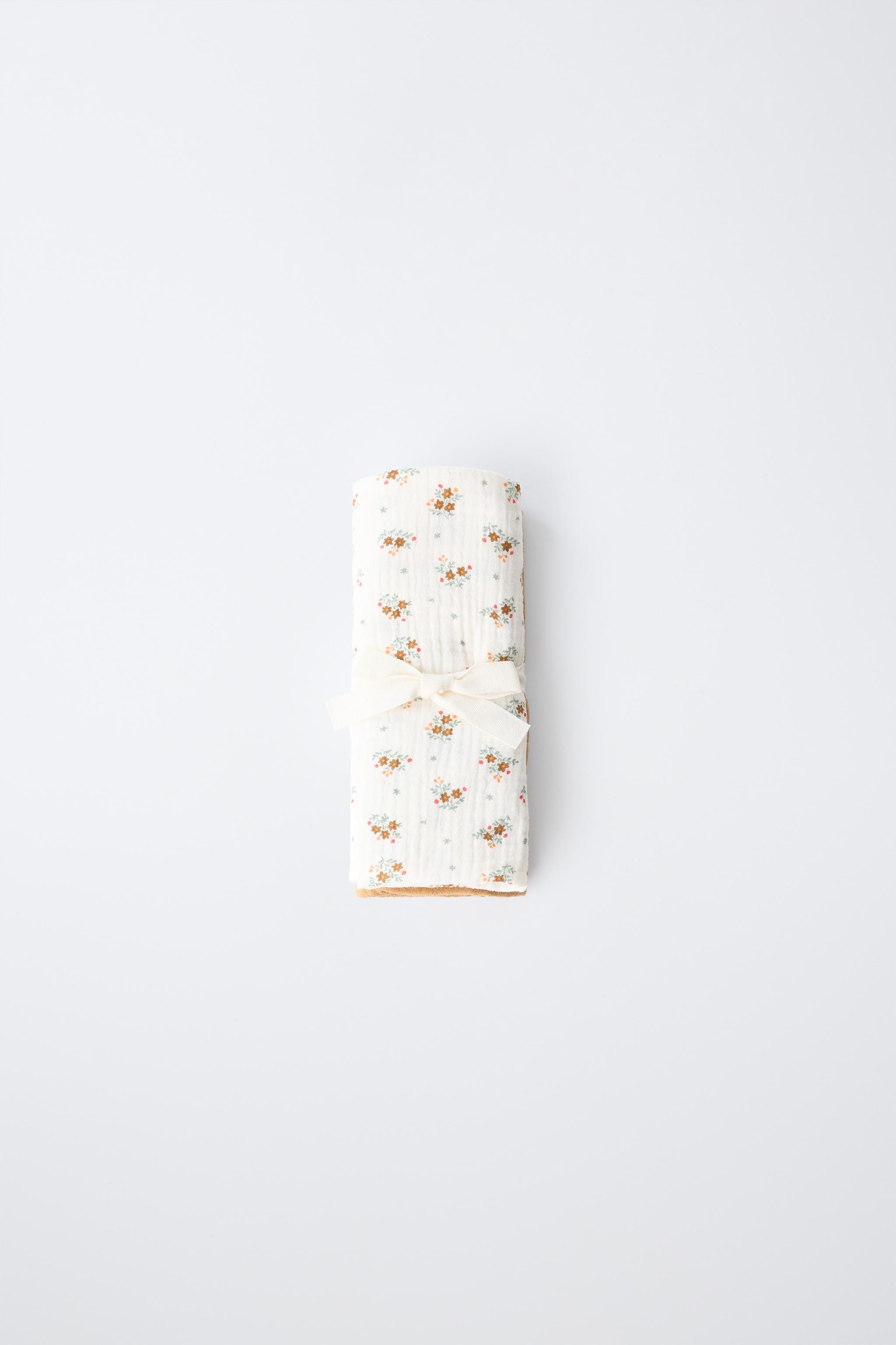 TEXTURED MUSLIN CLOTHS 2-PACK — Ecru