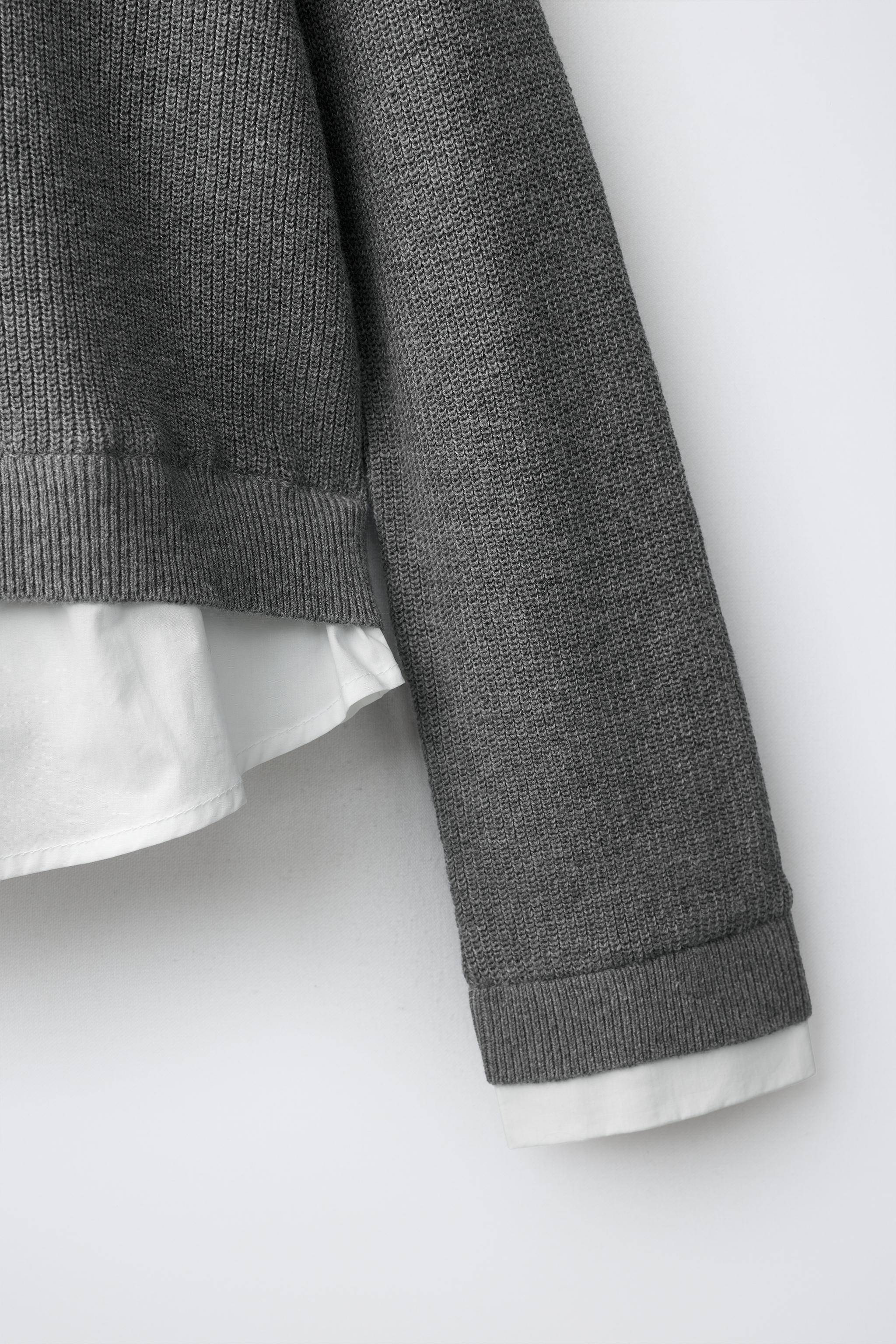 デタッチャブルカラー ニットセーター - グレー | ZARA Japan / 日本