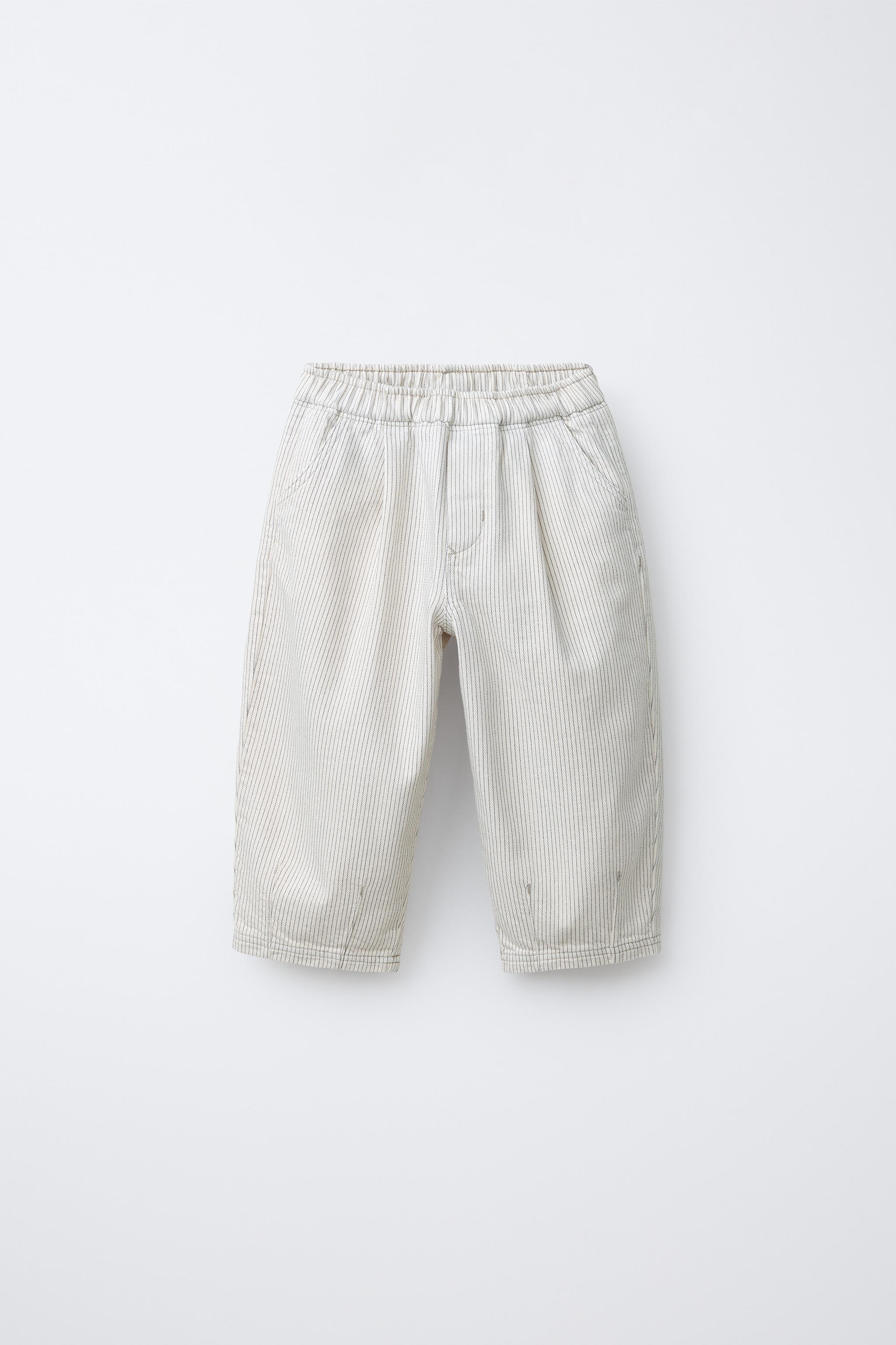 ストライプ柄バギーパンツ - エクリュ | ZARA Japan / 日本