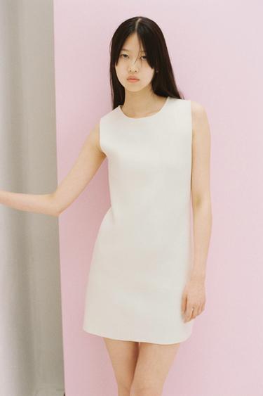 SHORT PLAIN KNIT DRESS - Ecru by Zara