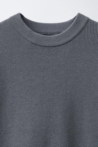 WAFFLE KNIT SWEATER - Cement by Zara - Image 2