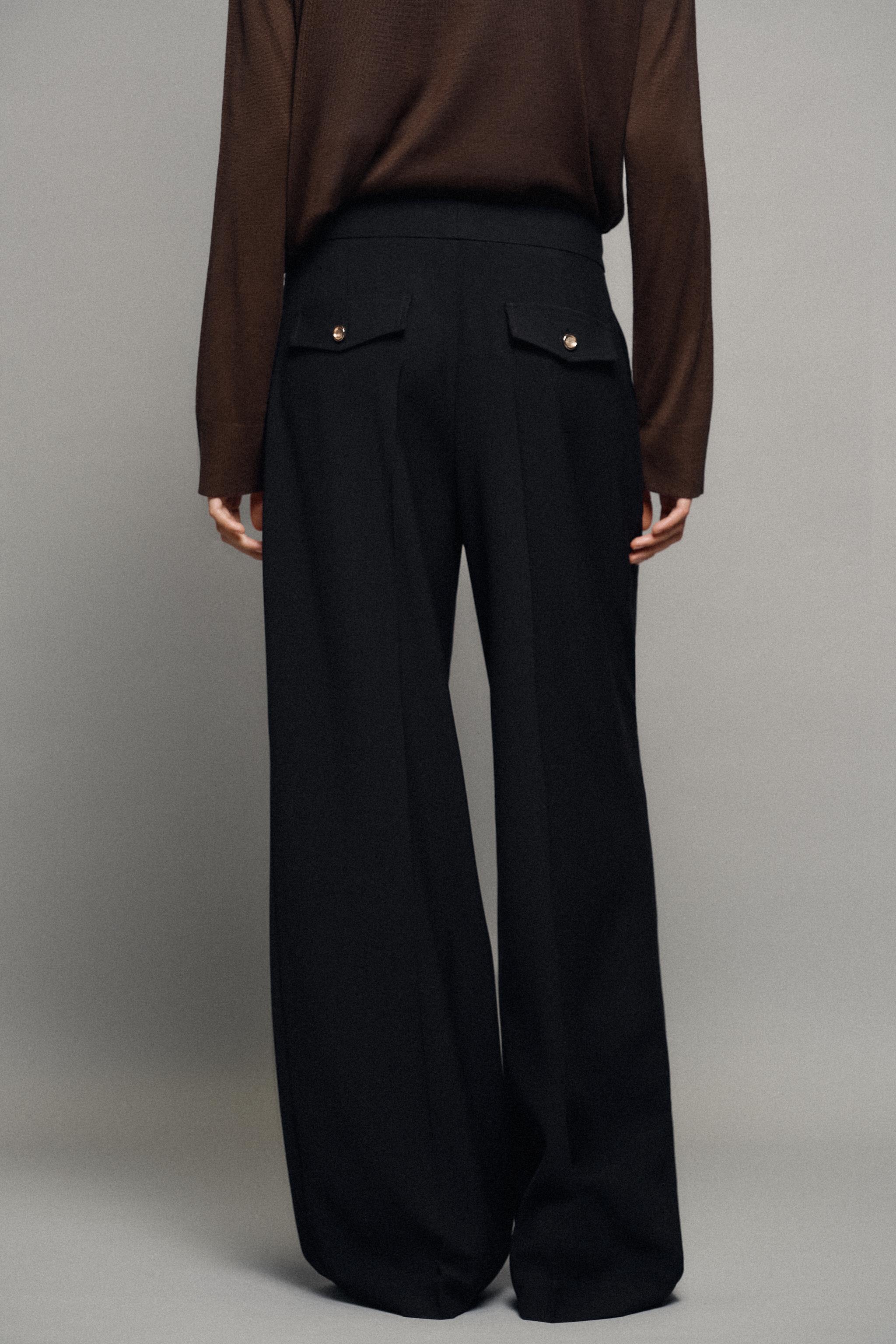 WIDE-LEG DARTED PANTS