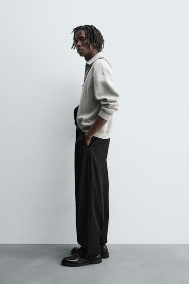 KNIT QUARTER-ZIP POLO SHIRT - Grey marl by Zara - Image 3