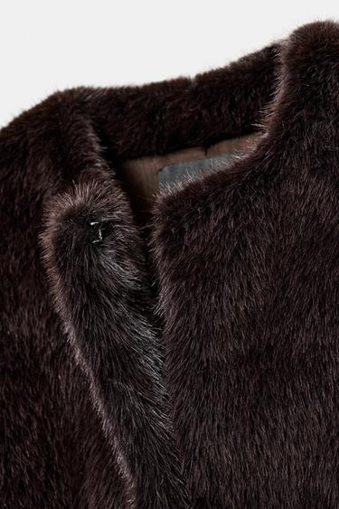 ZW COLLECTION LIMITED EDITION FAUX FUR JACKET - Brown by Zara - Image 8