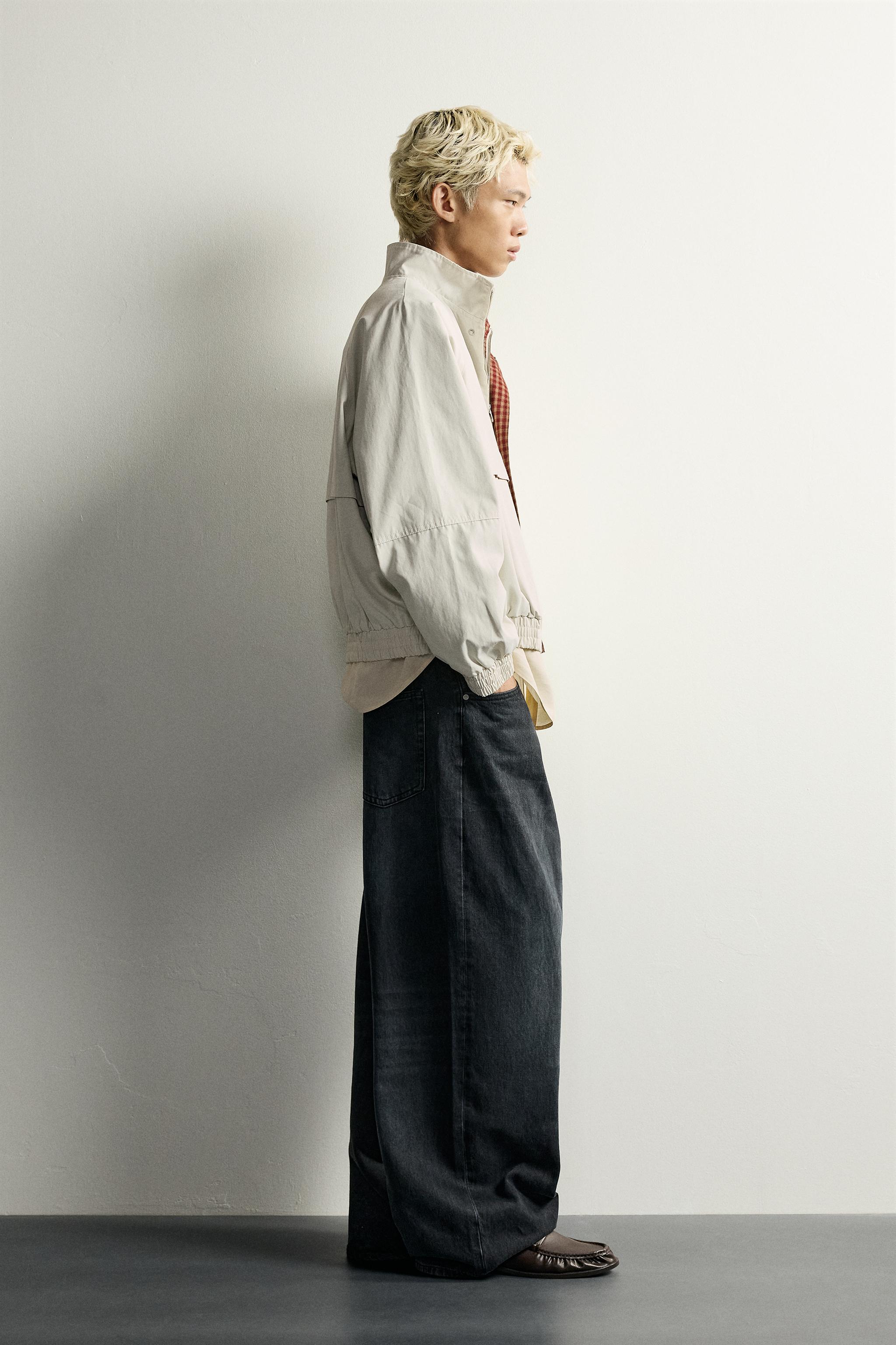 Мужские куртки Zara CONTRASTING RELAXED FIT JACKET — фото 4