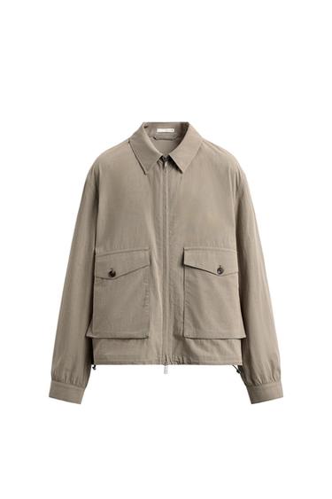 RELAXED FIT TEXTURED CHECK JACKET