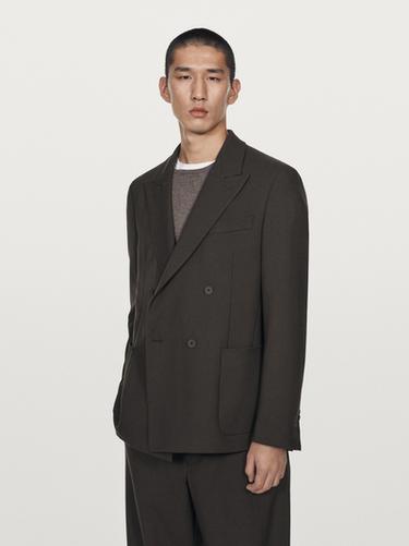 Veste de costume à revers crantés - LIMITED - Marron de Zara