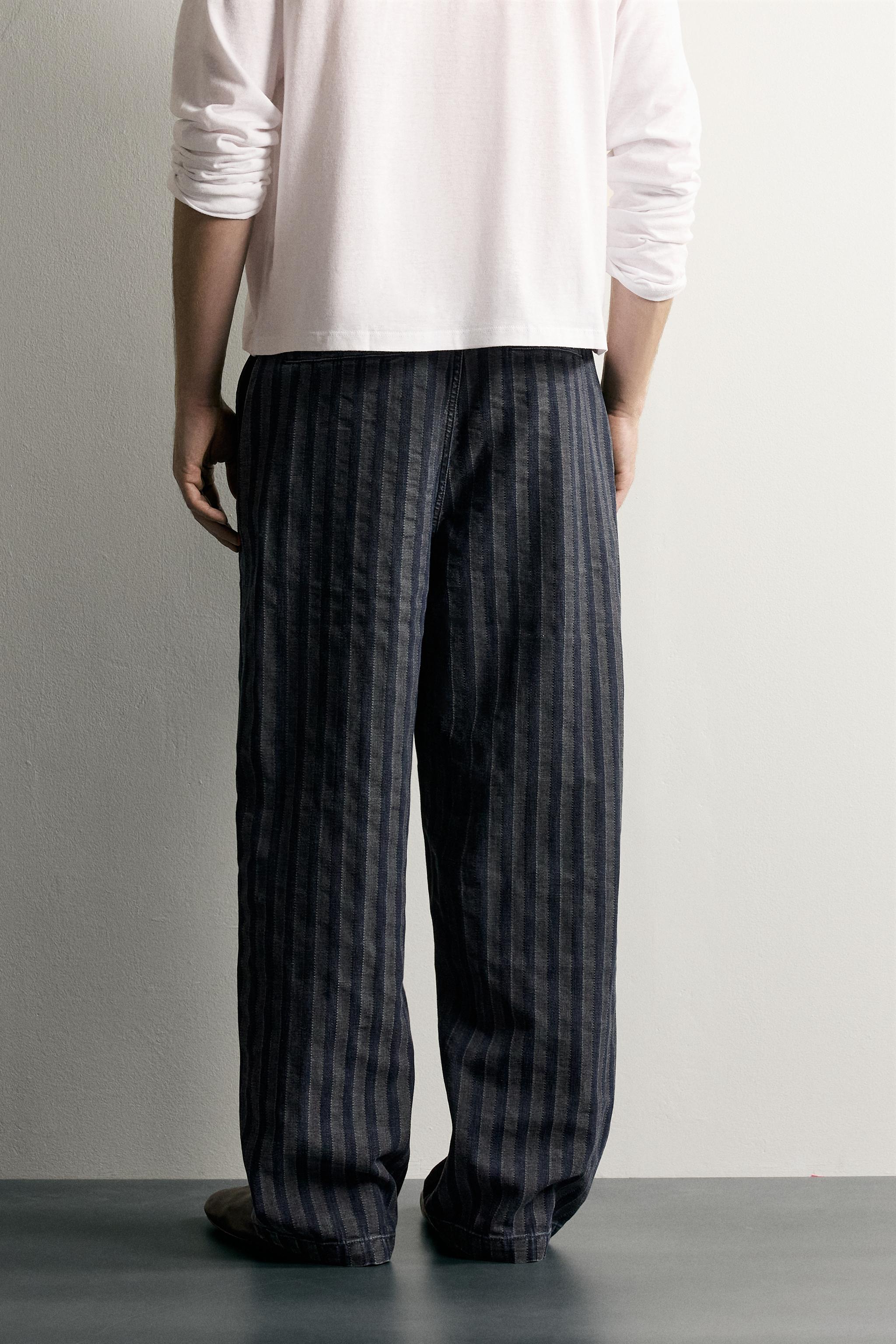 STRIPED RELAXED-FIT CHINOS