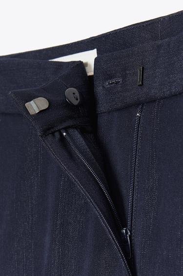 STRAIGHT-LEG TROUSERS - Navy blue by Zara - Image 6