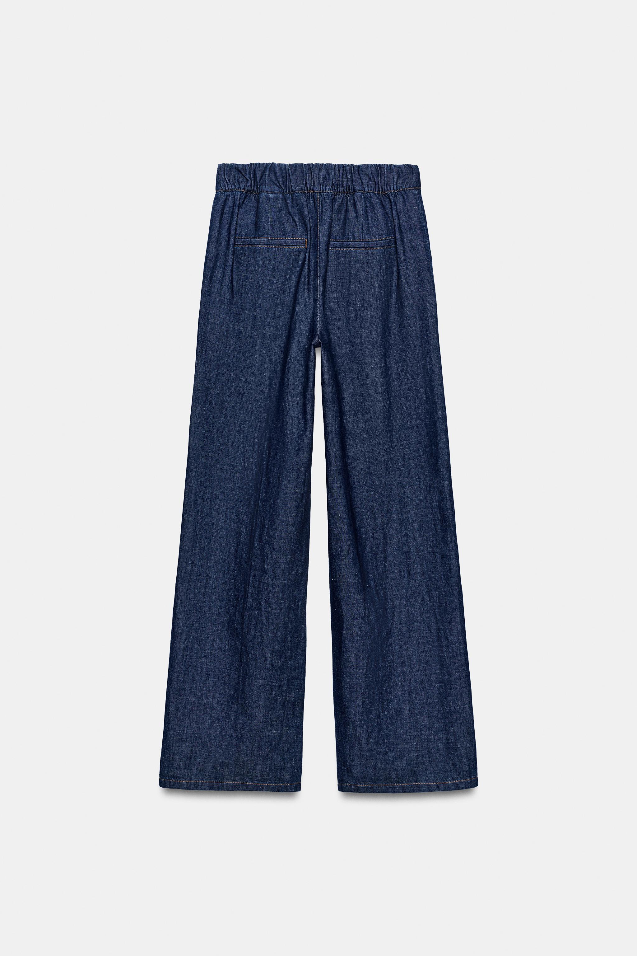 Zara KETEN KARIŞIMLI DÜZ PAÇA PANTOLON görsel 7