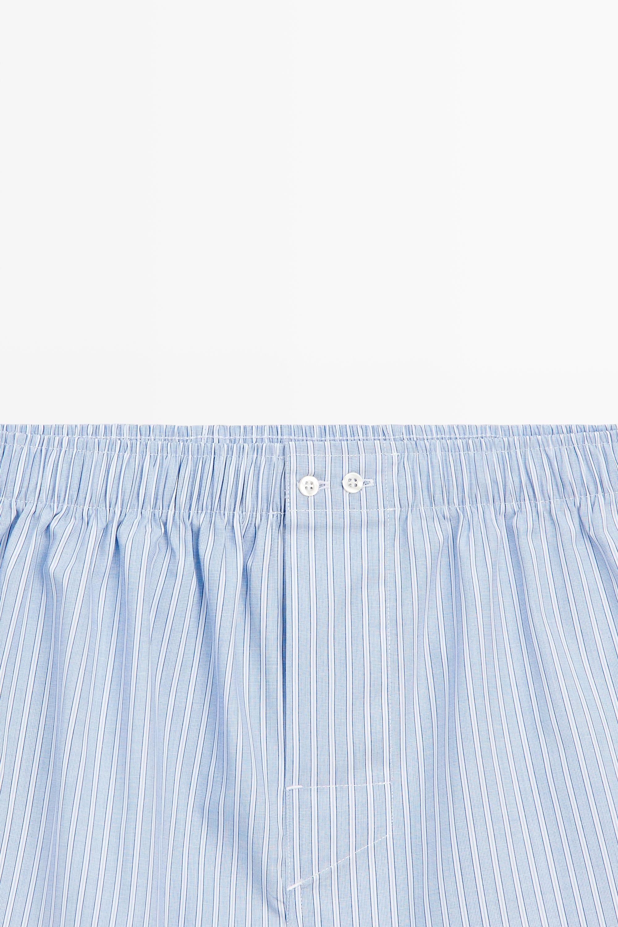 100% cotton striped boxers — Sky blue