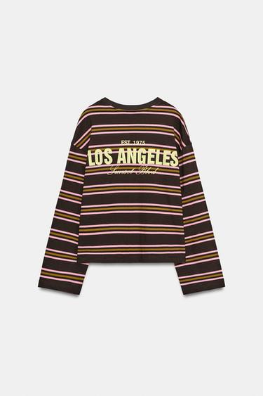 STRIPED TEXT T-SHIRT — Multicolored 2