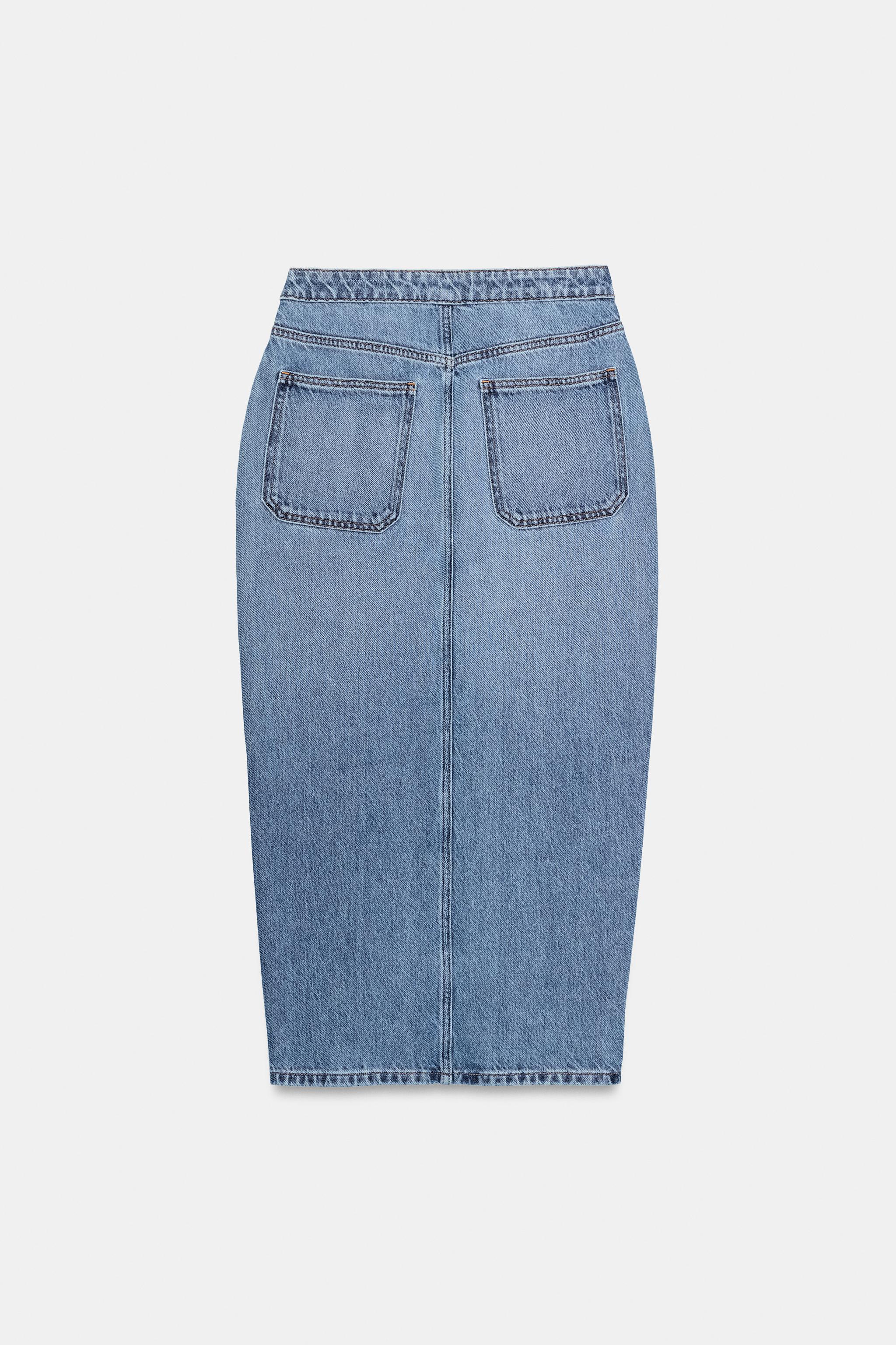 Z1975 WRAP DENIM SKIRT - Mid-blue | ZARA Canada