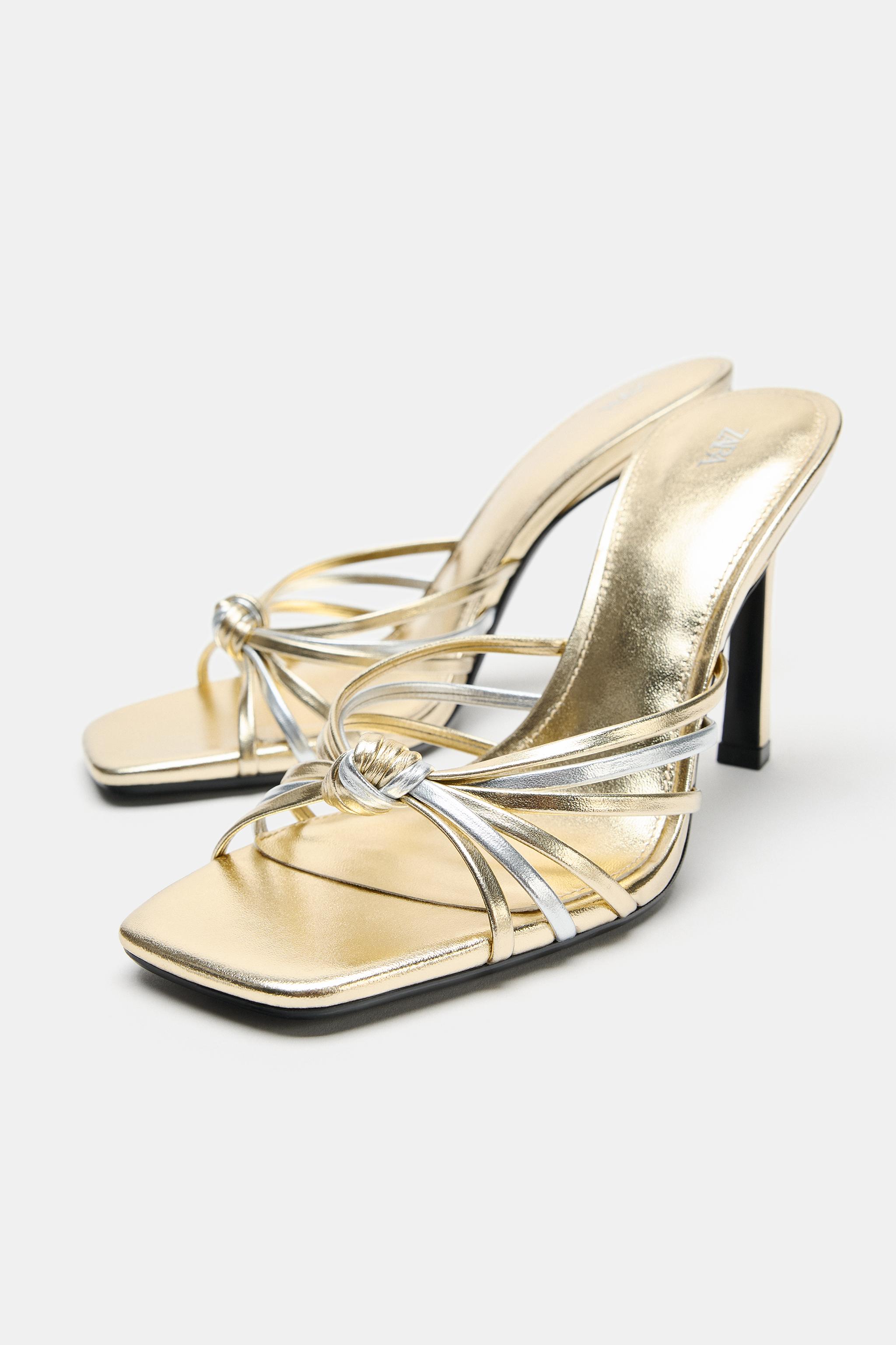 SANDALES À TALONS BRIDES MÉTALLISÉES ZW COLLECTION