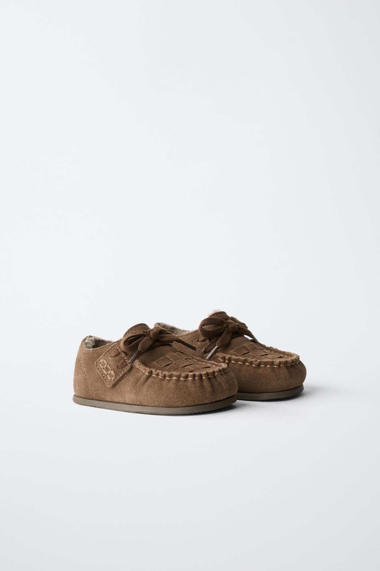 LEATHER BAREFOOT WALLABEE SHOES — Brown