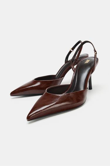 POINTED TOE SLINGBACK SHOES - Brown by Zara - Image 2