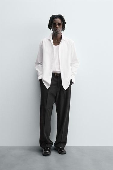 CAMISA SLIM FIT ESTRUTURA - Branco da Zara - Imagem 0