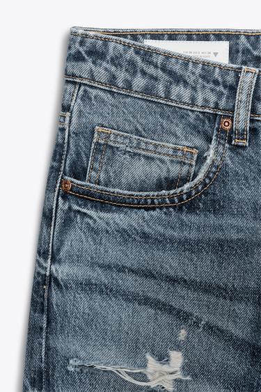 JEAN TRF WIDE LEG DÉCHIRURES TAILLE MOYENNE - Bleu de Zara - Image 9