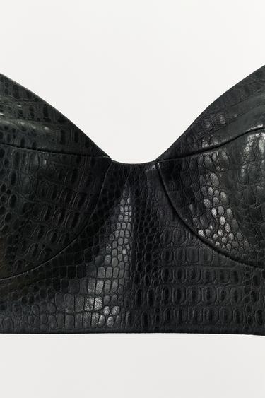 TOP EN CUIR 100% - Noir de Zara - Image 6