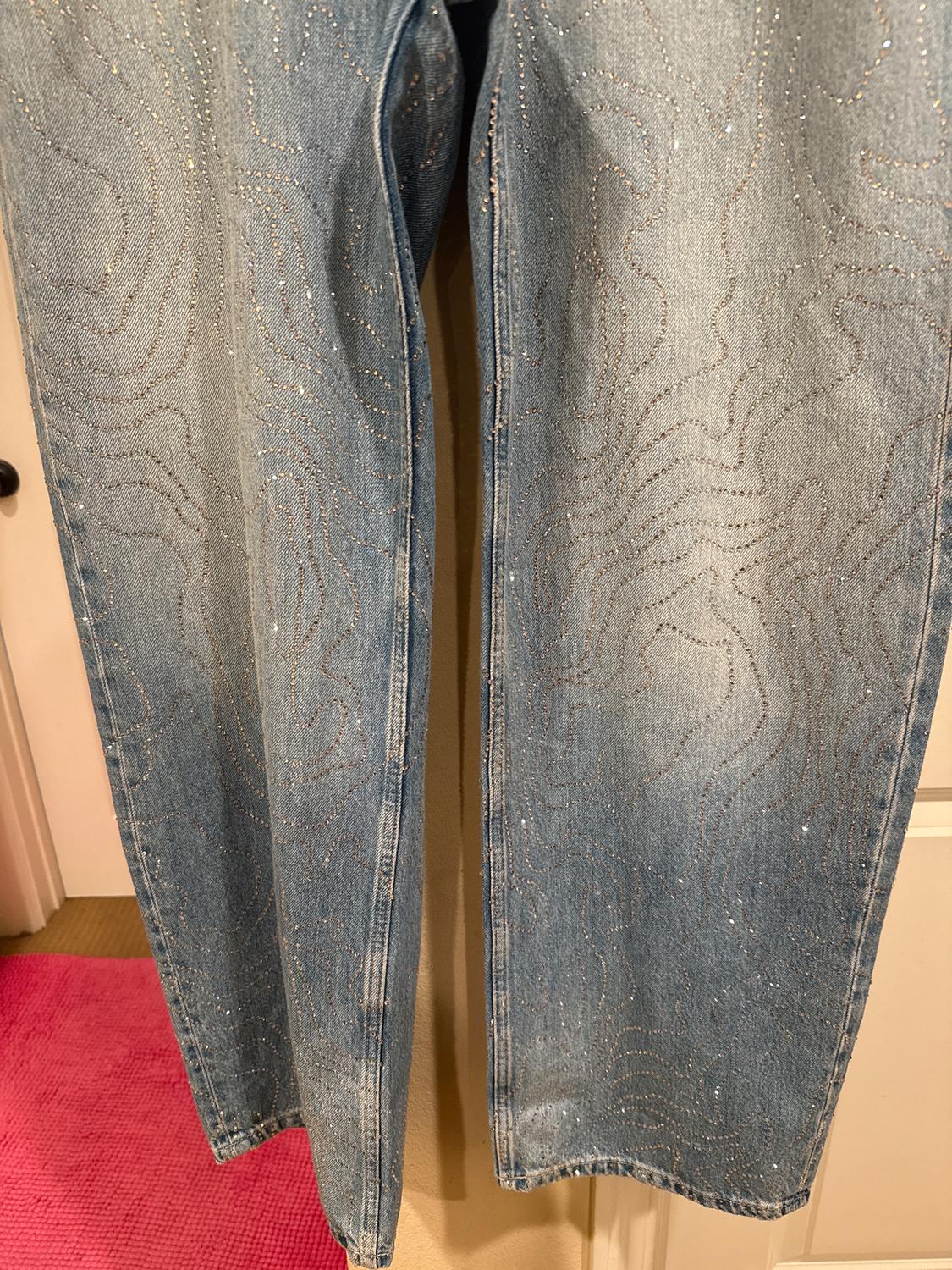 TRF HIGH-WAISTED STRAIGHT SHINY JEANS - Image 3
