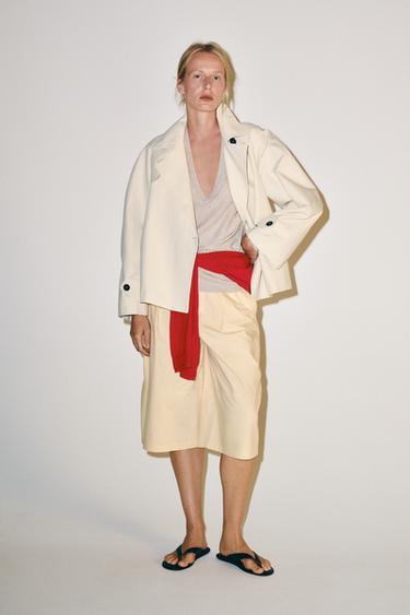 TRENCH CURTO ZW COLLECTION - Marfim da Zara