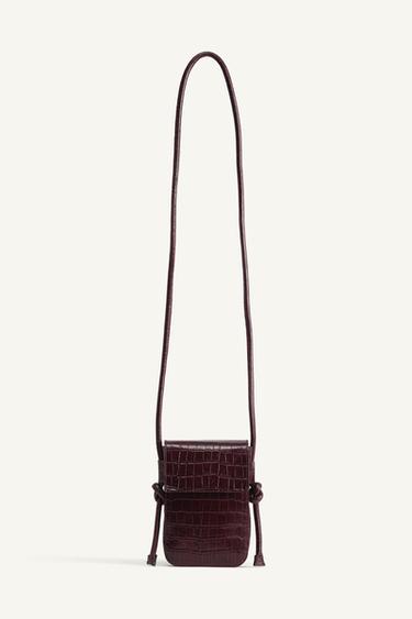 LIMITED EDITION EMBOSSED LEATHER CROSSBODY BAG - Burgundy Red by Zara - Image 5