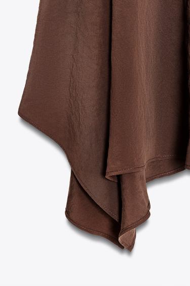 ASYMMETRIC FLOWING SKIRT - Chocolate brown by Zara - Image 5