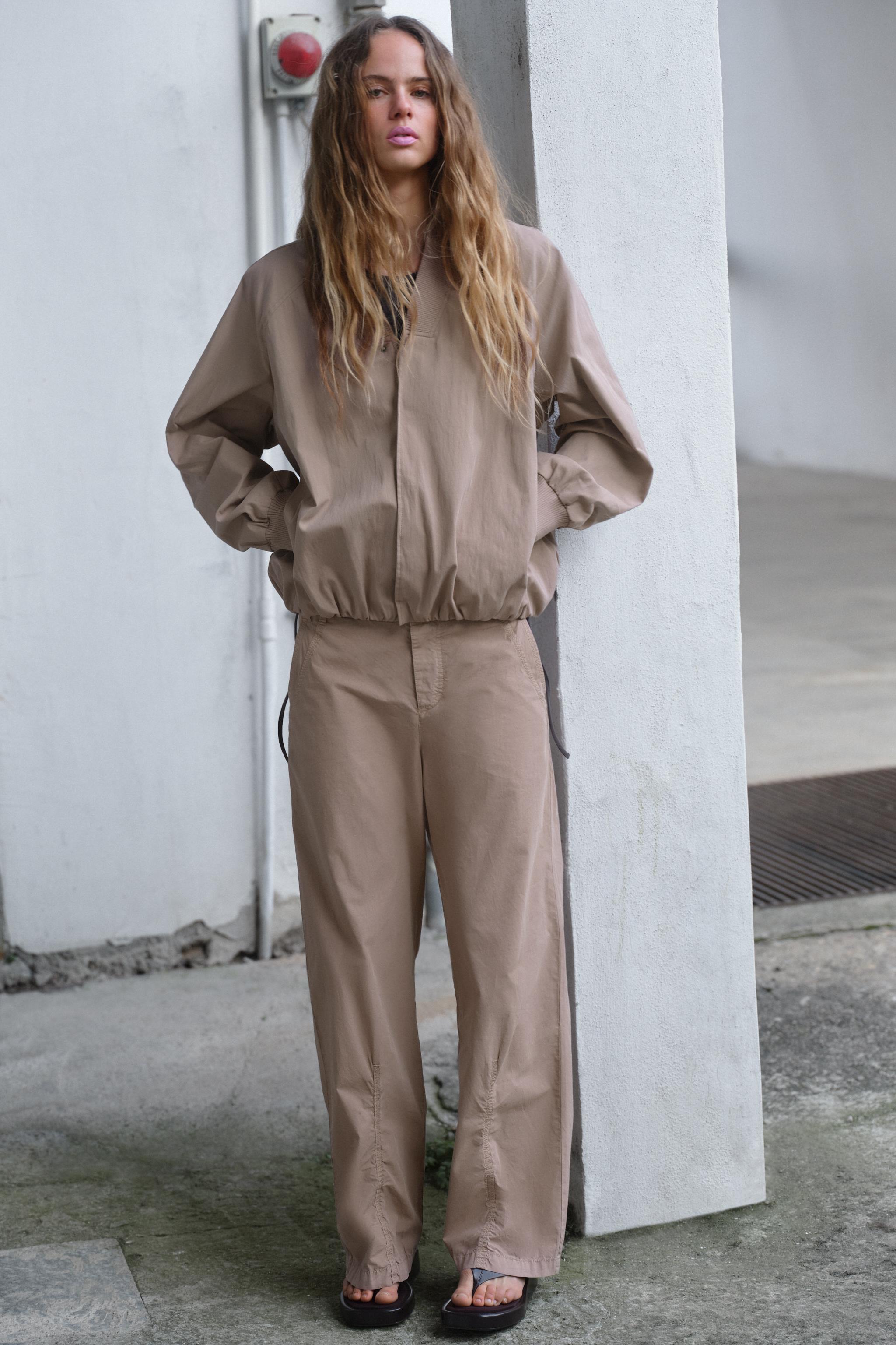 シャーリングストレートパンツ - パウダーピンク | ZARA Japan / 日本