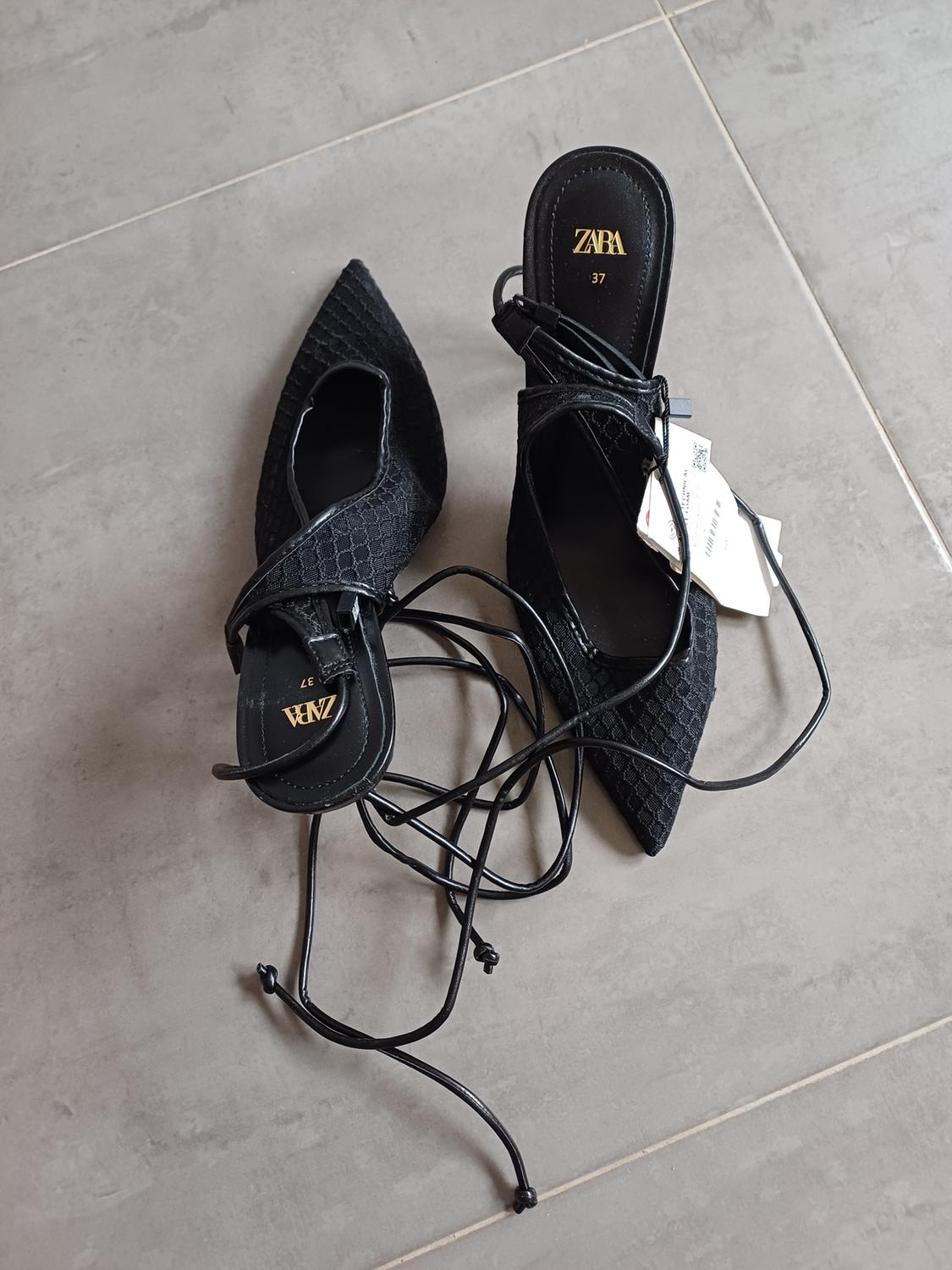 MESH HEELED LACE UP SHOES - Image 2