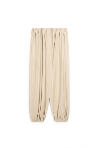 Zara Silk blend total look sarouel trousers - LIMITED EDITION - Sand