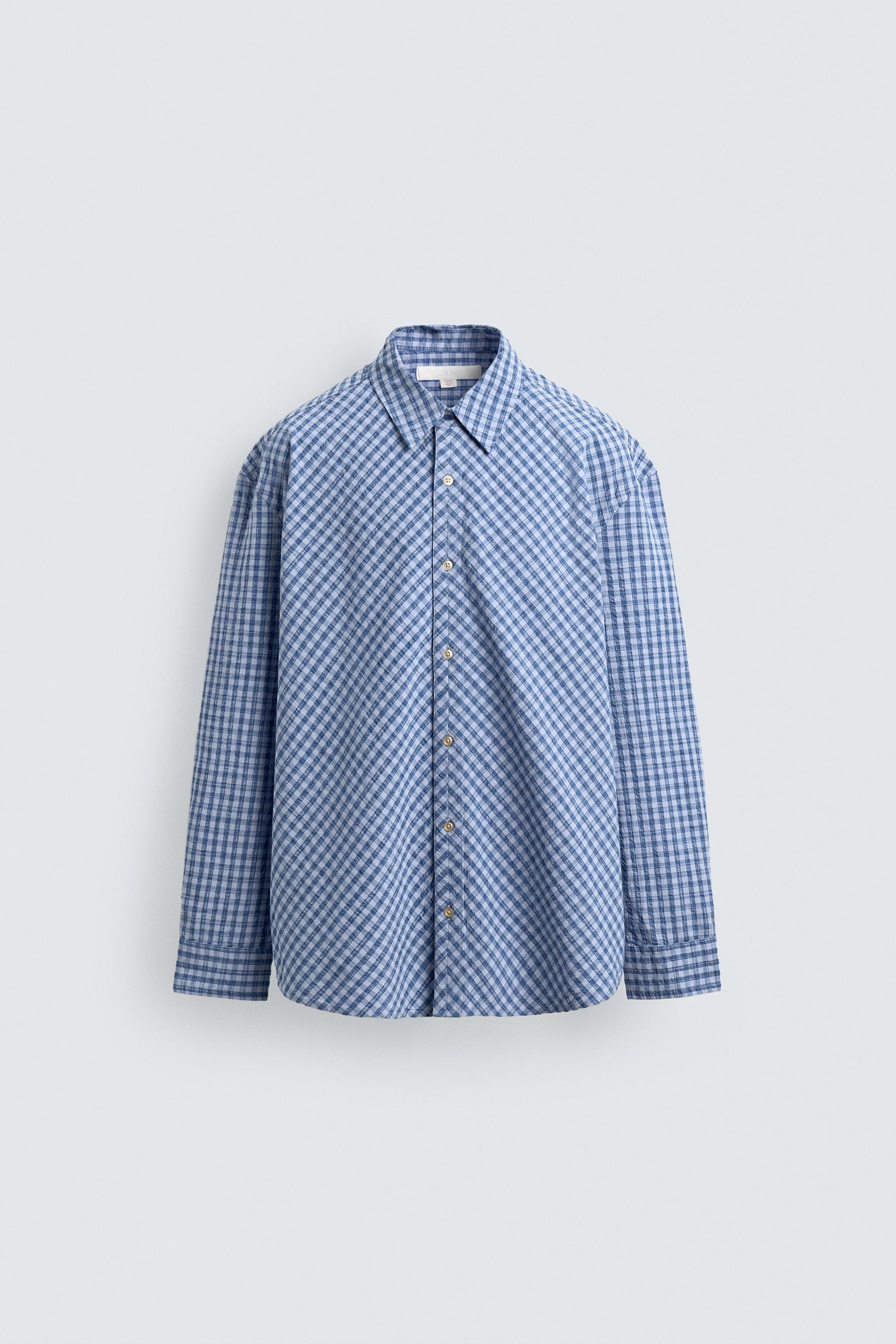 CHEMISE RELAXED FIT À CARREAUX TEXTURÉE