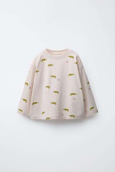 CAMISETA ESTAMPADO ANIMALES - Crudo de Zara