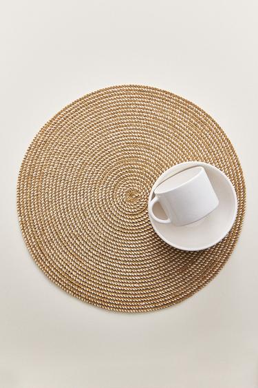 Zara PAPER PLACEMAT SET (SET OF 2) - taupe brown