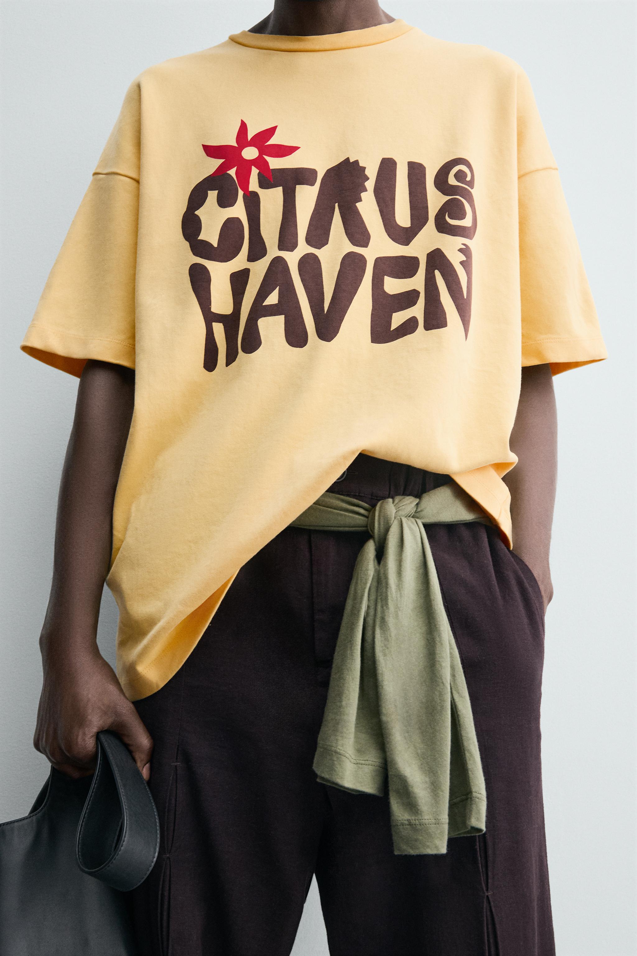 SLOGAN PRINT SWEATSHIRT - Dark yellow | ZARA Turkey