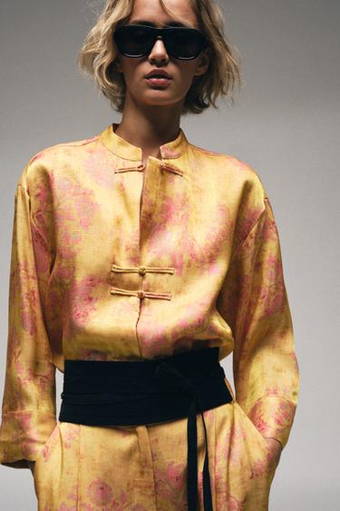 FLORAL PRINT SHIRT WITH FROG FASTENINGS - Multicoloured by Zara