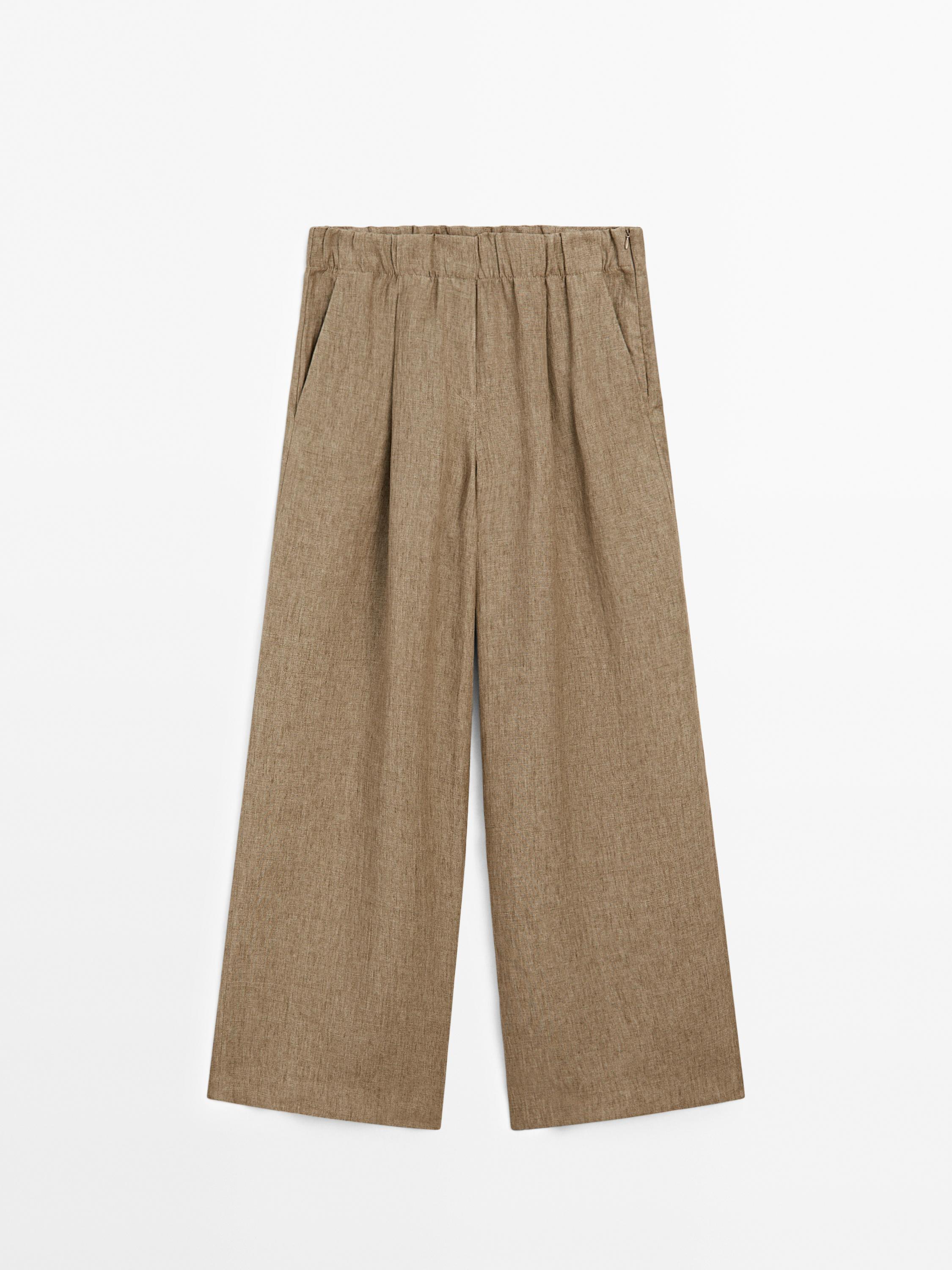 Flowing 100% linen trousers