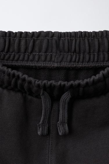 EMBROIDERED TEXT PLUSH BERMUDA SHORTS - Dark anthracite by Zara - Image 2