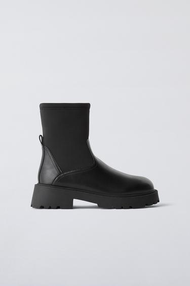 Zara STRETCH ANKLE BOOTS - Black