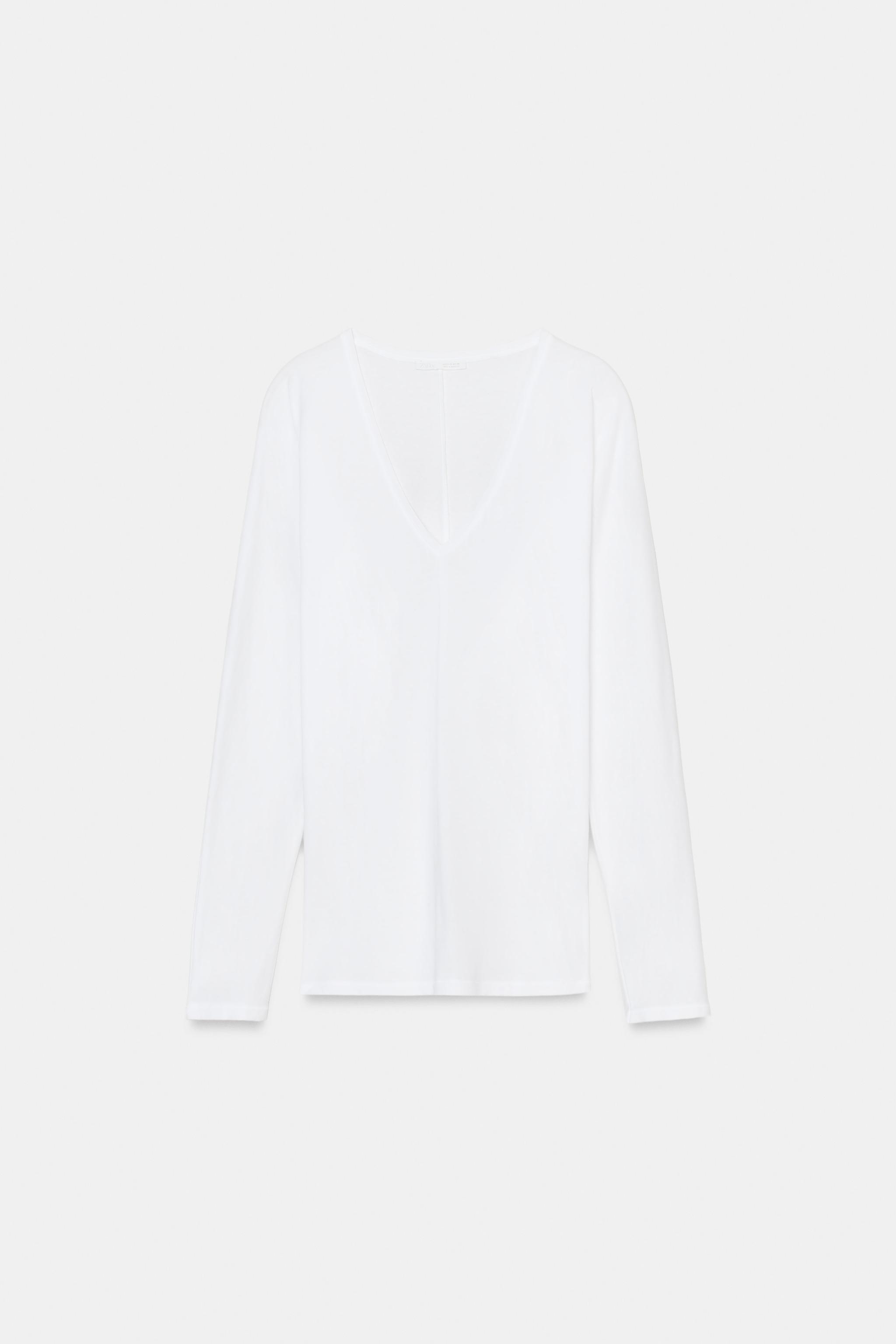 T-SHIRT EN COTON COL V