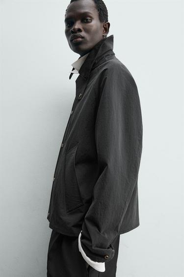 TECHNICAL JACKET WITH CONTRAST COLLAR - Black by Zara - Image 4