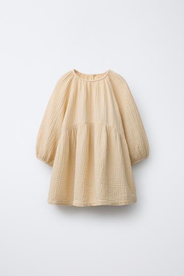 COTTON GAUZE DRESS - Mid-yellow by Zara