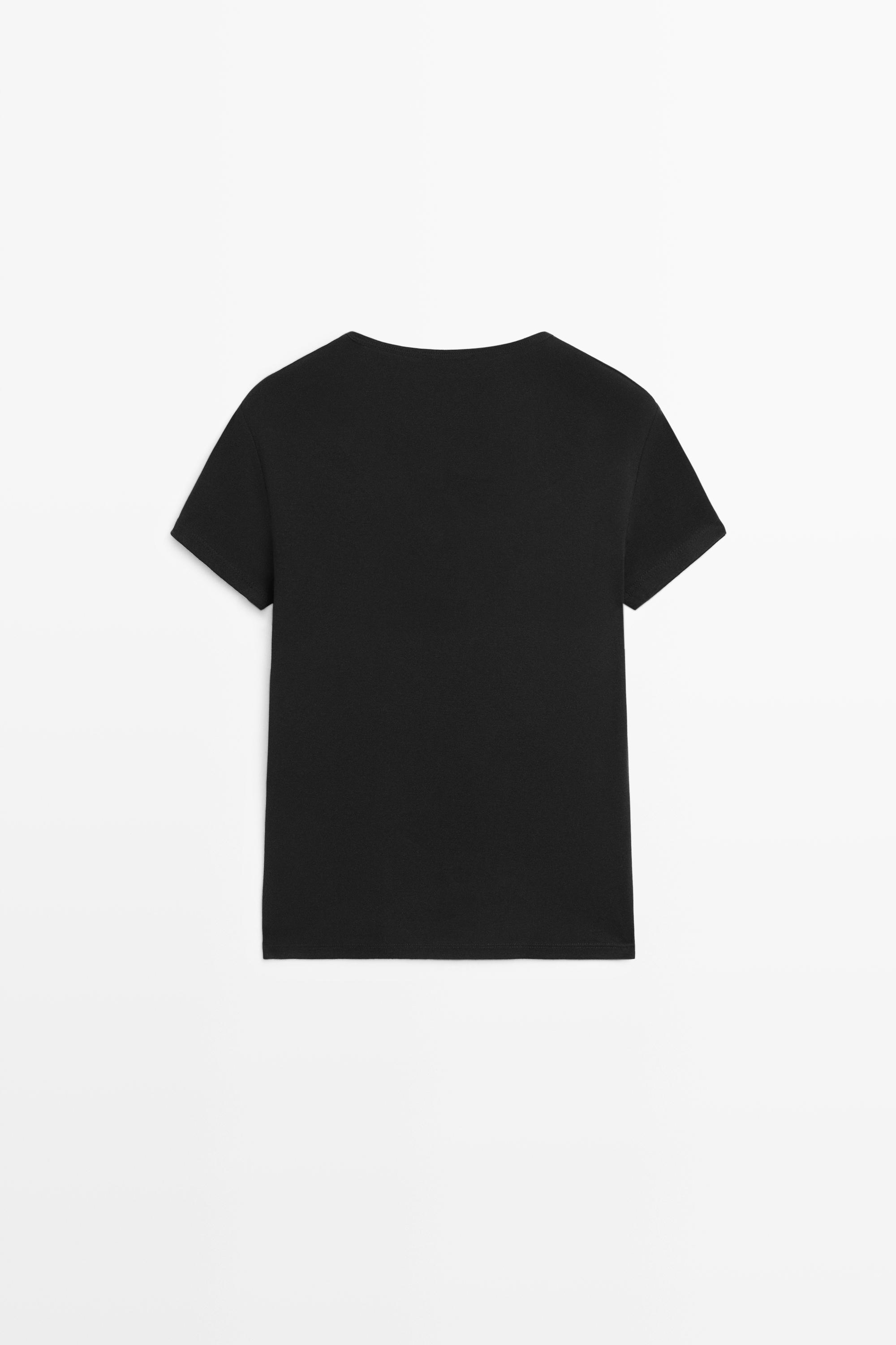 Lace-detail V-neck T-shirt