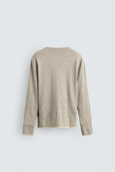 PULL RAYURES MÉLANGE COTON - Rayures de Zara - Image 8