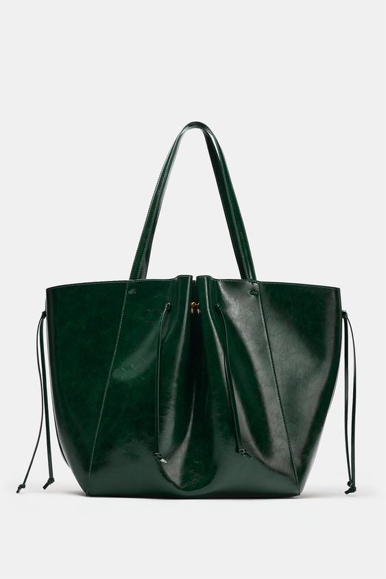 SAC SHOPPER FRONCÉ - Vert de Zara - Image 1