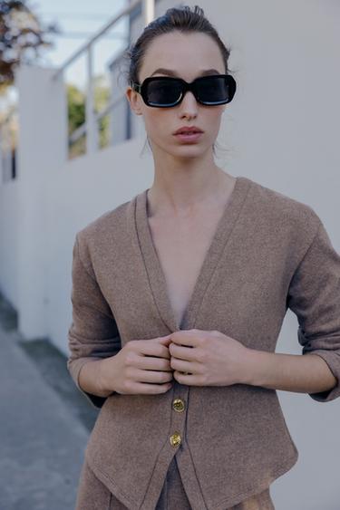 GILET DOUX BOUTONS - Mocha de Zara - Image 1