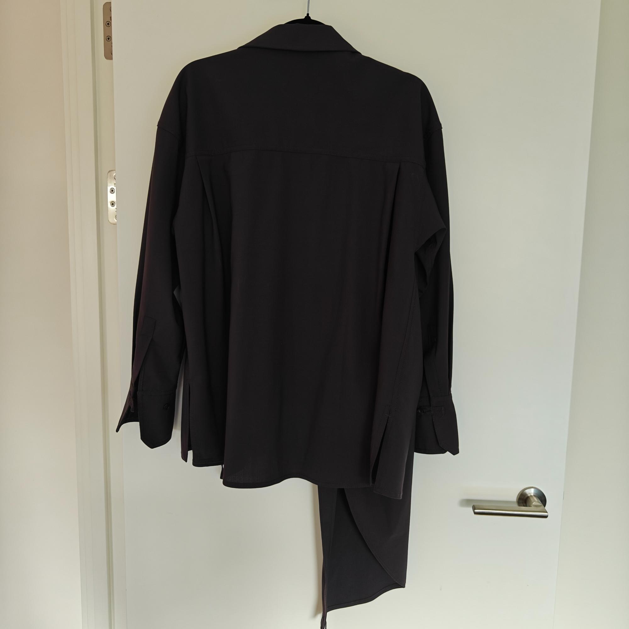 WOOL BLEND CROSSOVER SHIRT