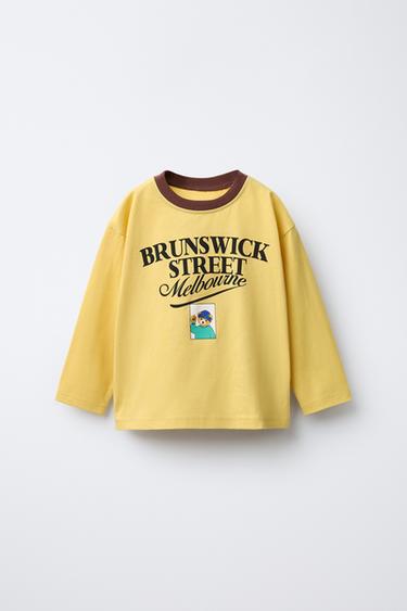 Zara BEAR PRINT T-SHIRT - Mid-yellow