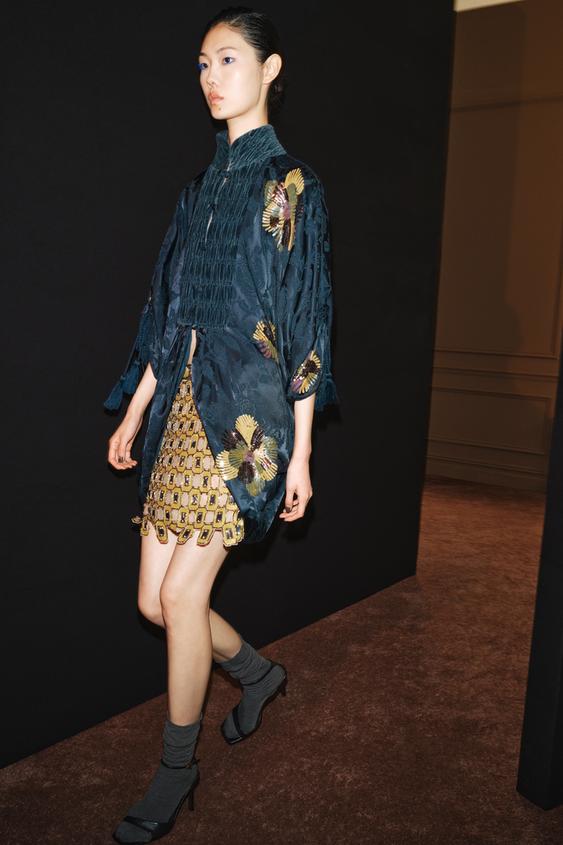 COMBINED JACQUARD SEQUIN JACKET - Blue / Indigo by Zara - Image 0
