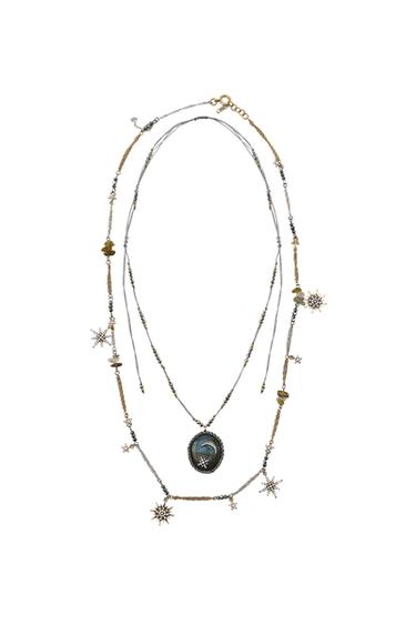 PACK DE 2 COLARES COMBINADOS COM PEDRA E ESTRELAS - Ouro / Prata da Zara